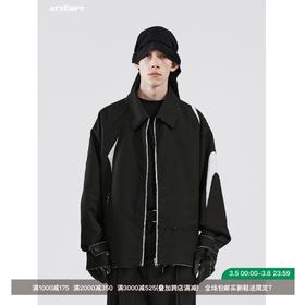 ATTEMPT SS21 月牙毛边分割双面穿夹克春季拼接休闲潮牌翻领外套