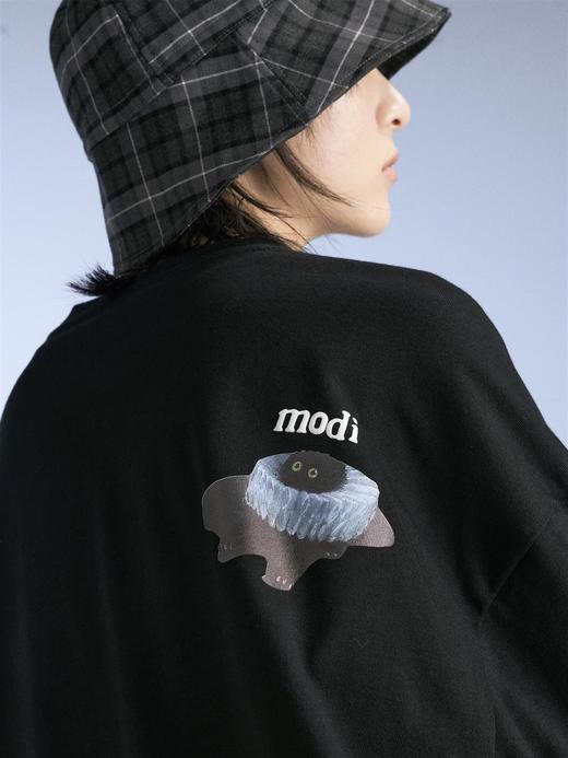 MODITEC 20SS 双色油画宫廷猫落肩短袖 OVERSIZE潮流复古T恤 商品图2