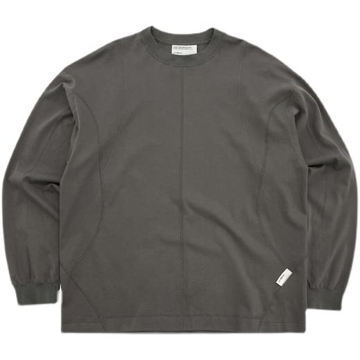 ATTEMPT SS21 流线拼接长袖T恤拼色落肩宽松休闲明线装饰体恤 商品图4