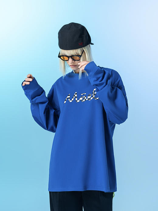 MODITEC 20FW 双色花朵棋盘格漫画长袖TEE 宽松薄款长袖 OVERSIZE 商品图2