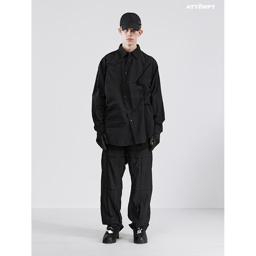 ATTEMPT SS21 叠褶裂缝休闲尼龙裤潮牌宽松直筒堆叠感休闲裤 商品图1