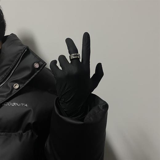 TERRAINCOGNITA21新款不锈钢黑色液体戒指个性百搭开口戒指情侣 商品图0