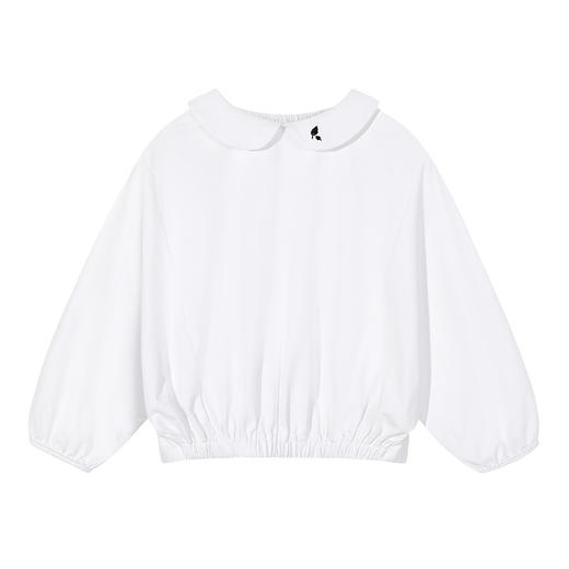 【舒适透气上衣】mettekids童装娃娃领白色衬衫T恤女童春季新款卫衣服 商品图6