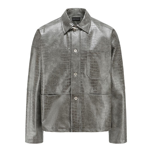 TERRAINCOGNITA原创PU皮短款鳄鱼纹皮衣宽松廓形百搭休闲外套男女 商品图4