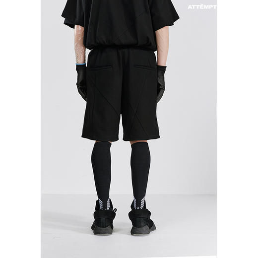 ATTEMPT SS21 十四巧板分割针织短裤夏季阔腿宽松休闲抽绳五分裤 商品图3