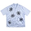MODITEC 20SS花朵手绘印花短袖条纹宽松衬衫男女款ALOHA古巴衬衣 商品缩略图3