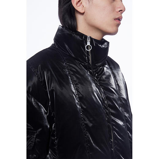 TERRAINCOGNITA液态金属侧拉链短款羽绒服2020年新款秋冬保暖外套 商品图0