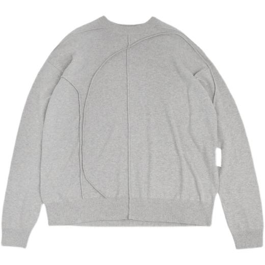 ATTEMPT SS21 纯色立体线性羊绒混纺针织衫明线圆领休闲百搭宽松 商品图4