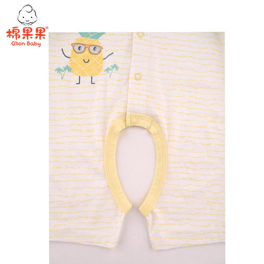 棉果果夏季新品内衣男童女童莫代尔对开开裆连体衣连身衣哈衣M201723421228 商品图4