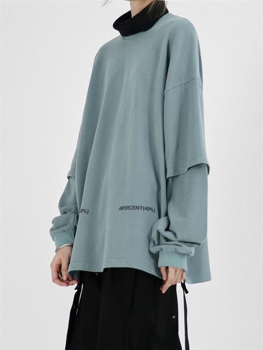 49PERCENT(49%)灰绿假两件太空卫衣外套中性潮流 商品图2