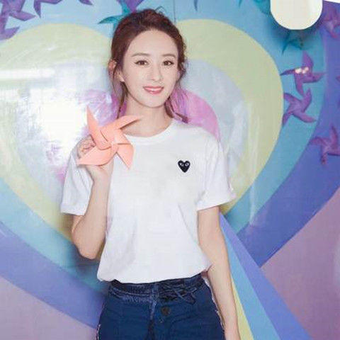 川久潮牌T恤play女明星同款爱心刺绣保龄纯棉短袖男情侣装亲子装 商品图9