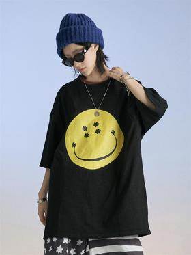 MODITEC 20SS 双色原创爱心笑脸短袖T恤 百搭竹节棉宽松潮流TEE