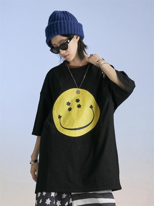 MODITEC 20SS 双色原创爱心笑脸短袖T恤 百搭竹节棉宽松潮流TEE 商品图0