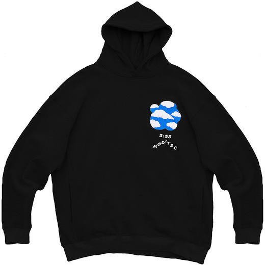 MODITEC 20秋冬 四色卡通蓝天白云发泡立体印花连帽卫衣 抓绒帽衫 商品图3