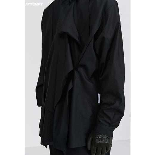 ATTEMPT SS21 十四巧板元素层次衬衫双门襟休闲宽松夏季国潮衬衣 商品图2