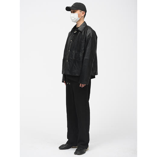 TERRAINCOGNITA新品PU皮短款鳄鱼纹皮衣宽松廓形百搭休闲外套男女 商品图3