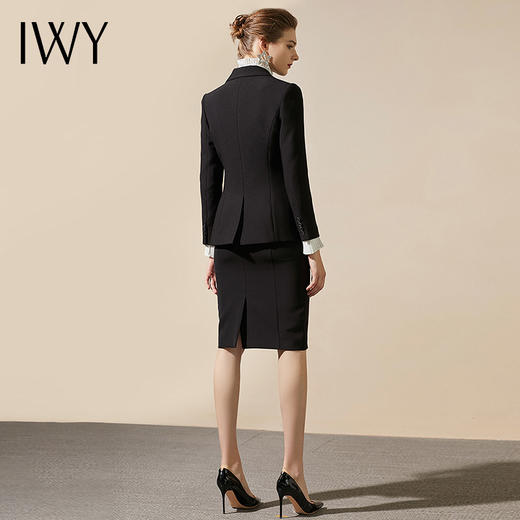 IWY/黑色职业半裙套装都市职场OL套装西服 C357(黑)+203080B1 商品图2