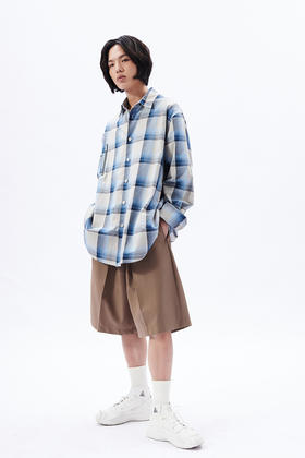 TERRA INCOGNITA 20SS宽松可调节版型印花格子长袖衬衫男女同款