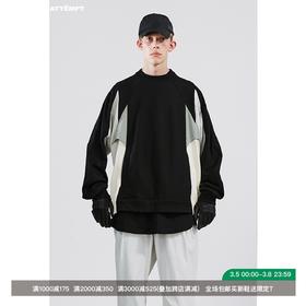 ATTEMPT SS21锐角穿插圆领卫衣国潮拼接撞色情侣廓形休闲无帽卫衣