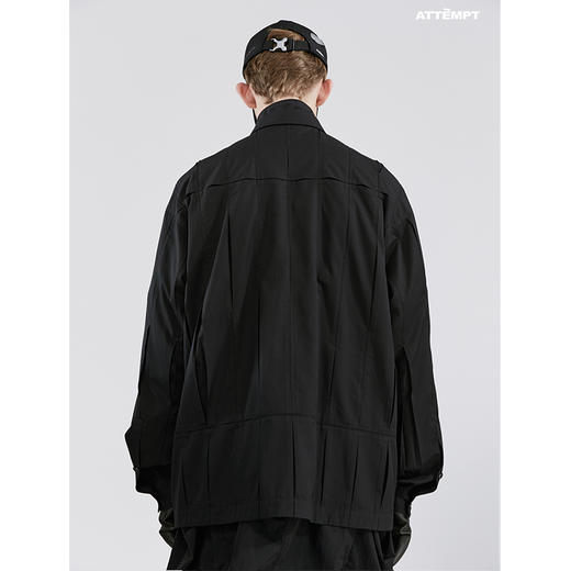 ATTEMPT SS21 叠褶裂缝长袖衬衫男女外套潮牌宽松休闲百搭衬衣 商品图3