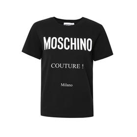 MOSCHINO 莫斯奇诺 女士字母T恤 黑色 0706 5540 1555