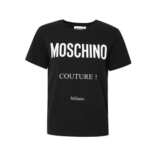 MOSCHINO 莫斯奇诺 女士字母T恤 黑色 0706 5540 1555 商品图0