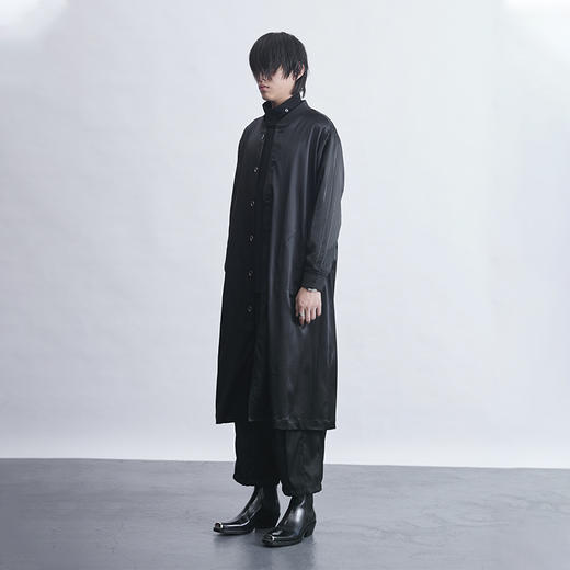 TERRAINCOGNITA20AW宽松廓形丝绸质感风衣外套边缘人员工服男女 商品图2