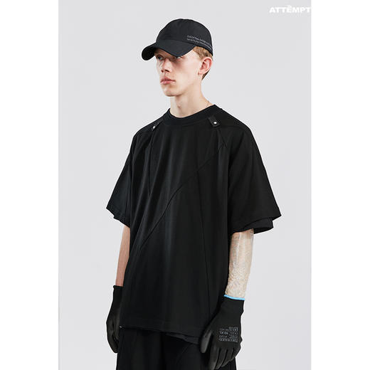 ATTEMPT SS21 十四巧板分割元素T恤原创分割宽松薄款半袖休闲T恤 商品图1