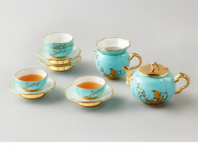 永丰源夫人瓷西湖蓝12头茶具