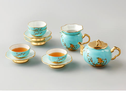 永丰源夫人瓷西湖蓝12头茶具 商品图0