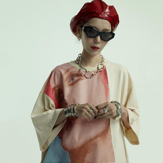 UMAMIISM 20SS 松本秀人绘画肖像摇滚圆领T恤 商品图0