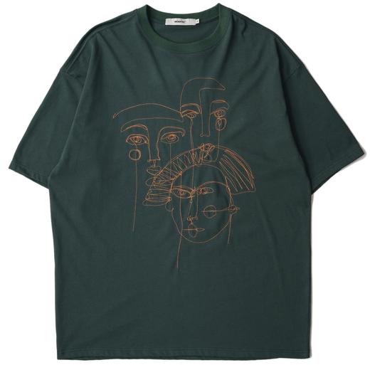 MODITEC 20SS线稿人物刺绣彩色短袖 OVERSIZE宽松潮流T恤 商品图3