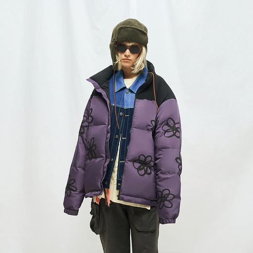 MODITEC 花朵印花双色棉服拉链情侣款羽绒棉服胡先煦  郁可唯同款 商品图3