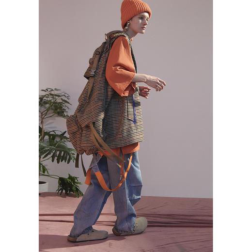 UMAMIISM 20SS 高山旅人 格纹压胶千鸟格登山包组合宽松西装马甲 商品图1