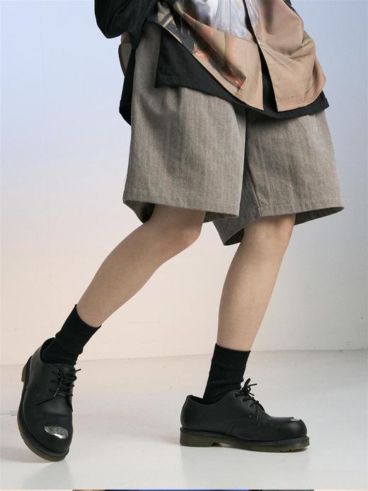 MODITEC 20SS 松紧腰打褶廓形西装短裤 立体剪裁宽松中裤 商品图1