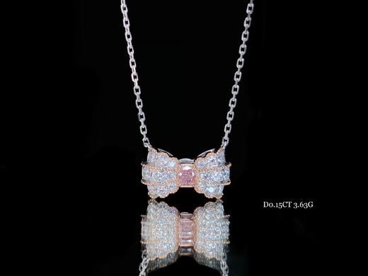 法式蝴蝶结粉钻吊坠 商品图1