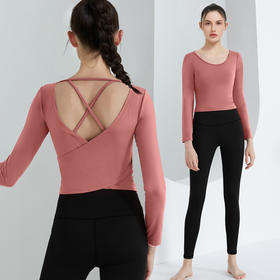 瑜伽健身套装跑步普拉提健身长袖长裤修身显瘦20553