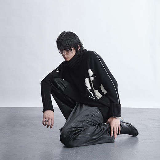 TERRAINCOGNITA20AW美奴绒宽松套头针织衫百搭休闲高领毛衣男女 商品图2