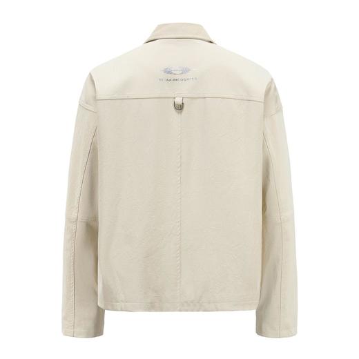 TERRAINCOGNITA原创设计PU皮金属质感夹克短款皮衣宽松廓形外套男 商品图4