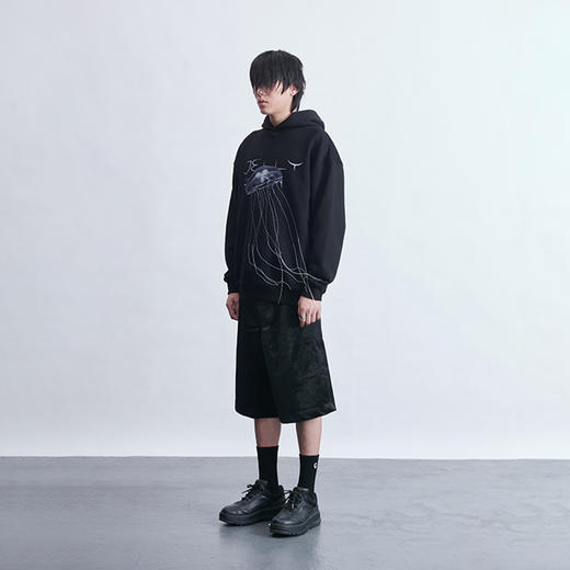 TERRAINCOGNITA20AW水母印花宽松连帽卫衣休闲长袖百搭贴布男女 商品图0