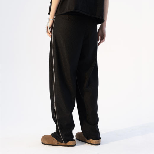 MODITEC 21SS 侧拉链可变形黑色西裤 直筒宽松休闲裤 商品图2