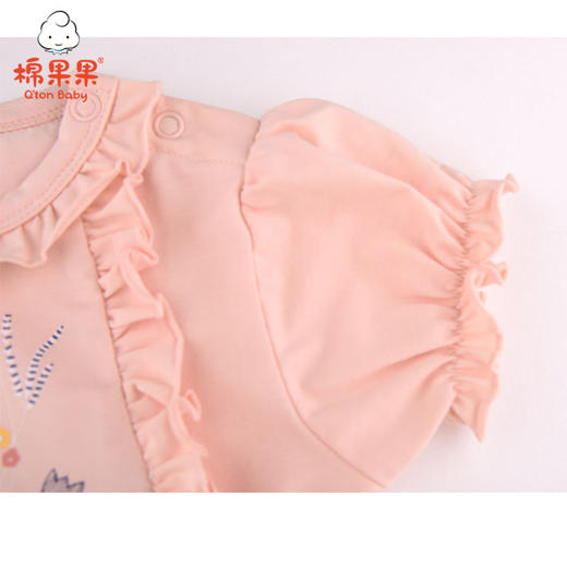 棉果果夏季女童花边短袖连体衣连身衣哈衣M222727221311 商品图3