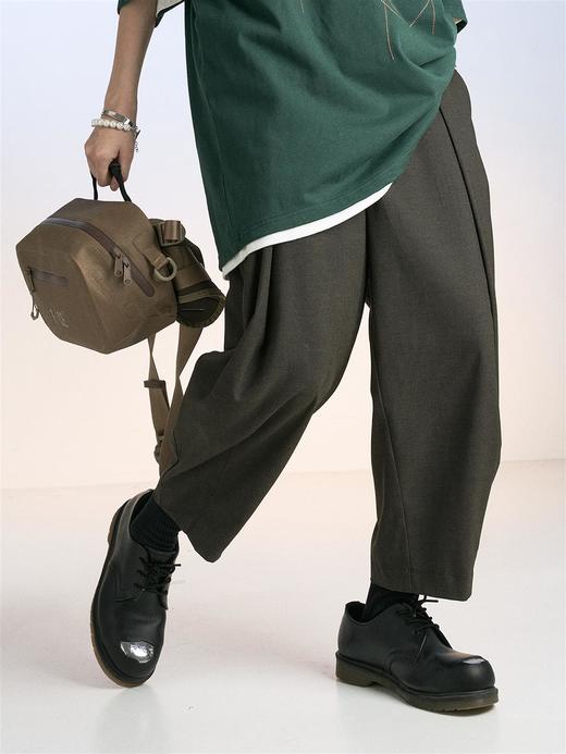 MODITEC 20SS松紧腰立体剪裁休闲九分西裤垂坠宽松夏装新款阔腿裤 商品图2