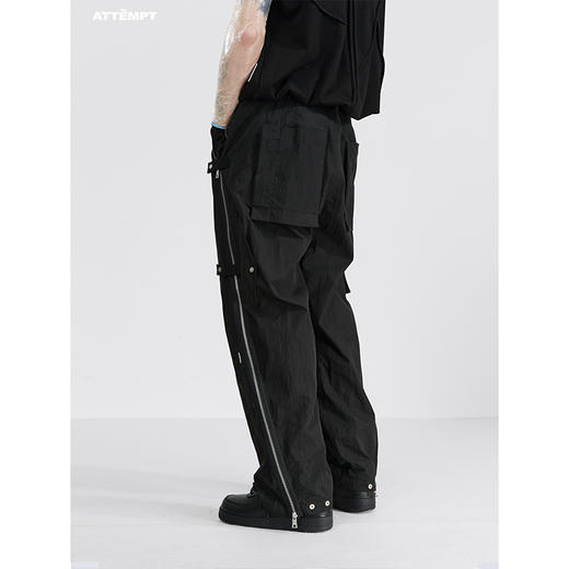 ATTEMPT SS21双向开合多口袋休闲直筒长裤宽松百搭拉链装饰工装裤 商品图3