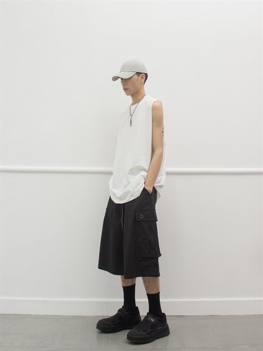 49PERCENT(49%) 20SS 黑色超大轮廓7分裤 商品图2