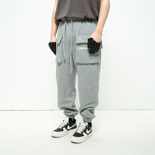 MODITEC 20秋冬 立体大口袋棉质束脚裤 松紧腰抽绳双色束脚裤 商品图1