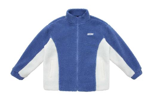 MODITEC中性色调羊羔绒拉链开衫双色拼接男外套 唐九洲余景天同款 商品图4