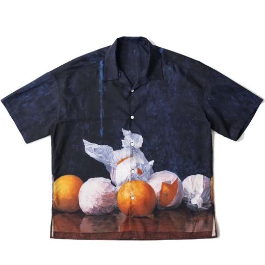 MODITEC 20SS夏季藏青甜橙印花古巴短袖衬衫宽松夏威夷衬衣男女款 商品图4