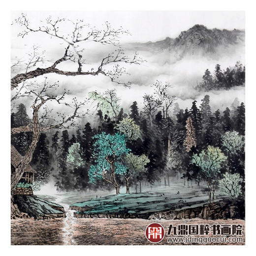 李泽江《老樹听禅望清溪》68*178cm 山水横幅作品 办公室/客厅挂画 商品图6