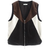 MODITEC 21春夏 日系V领叠穿拼色摇粒绒背心马甲 商品缩略图3